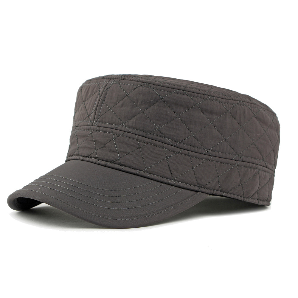Fleece-lined warm flat top baseball cap
