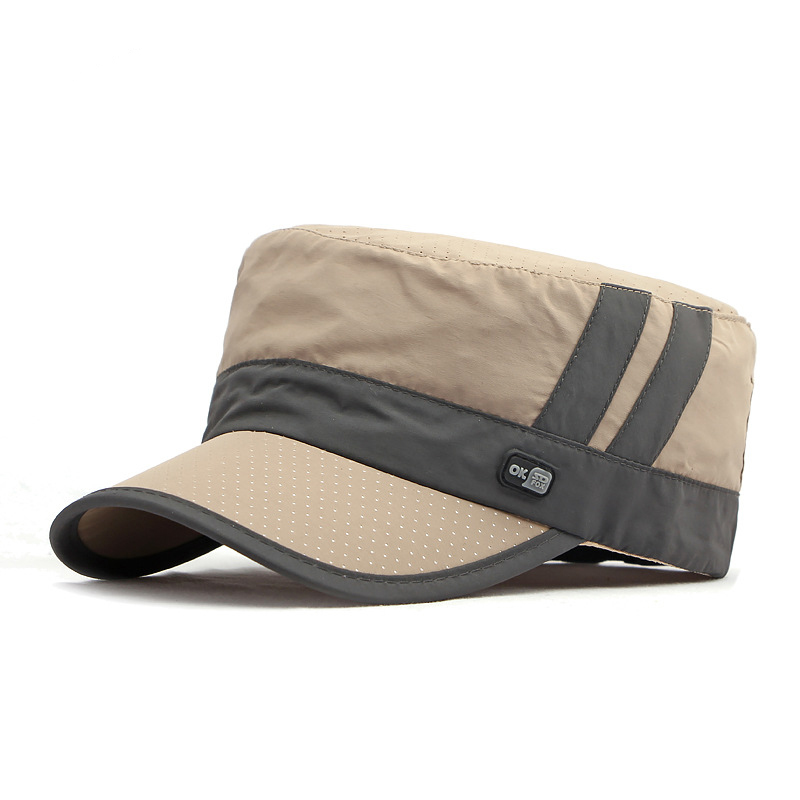 Color-blocked flat top baseball cap