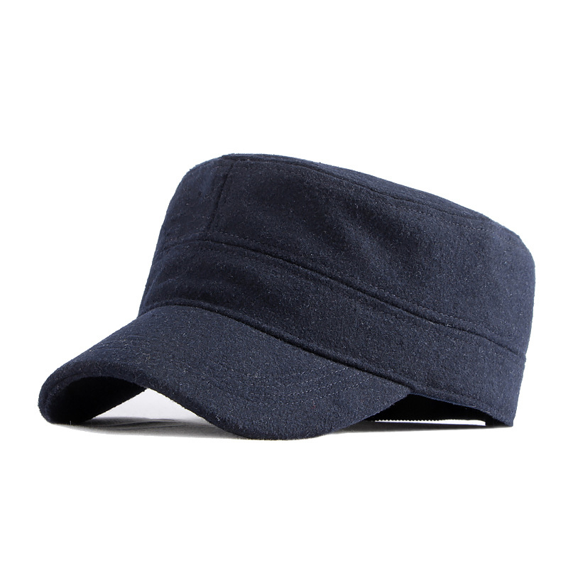 Wool flat top baseball cap