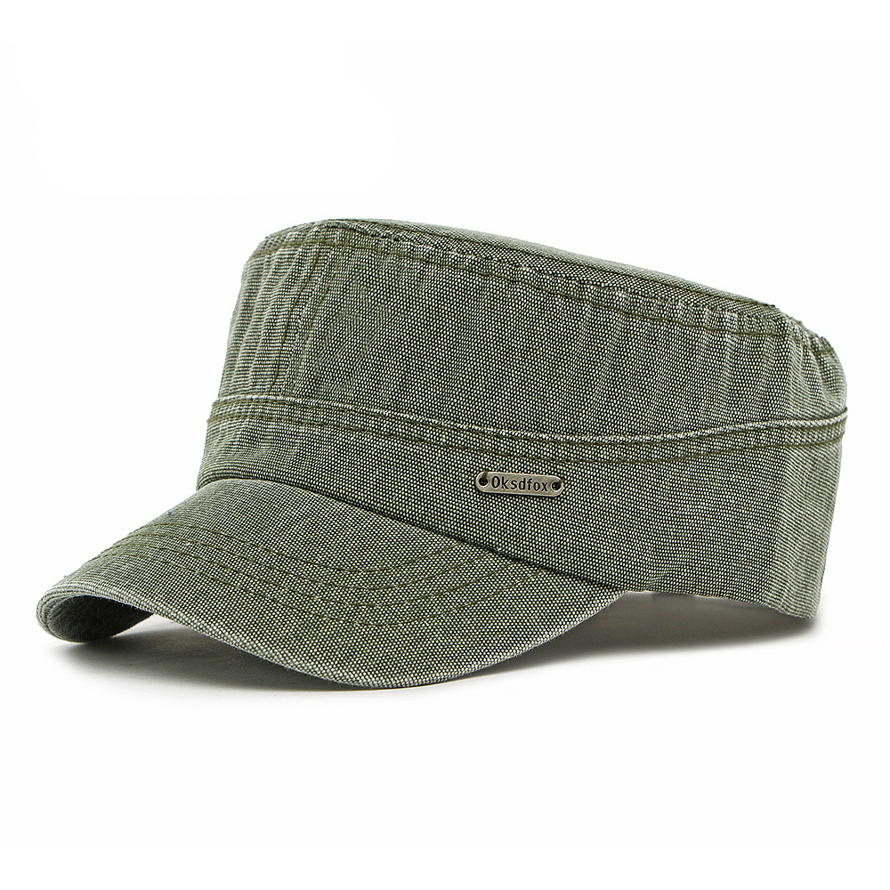 Fabric flat top baseball cap