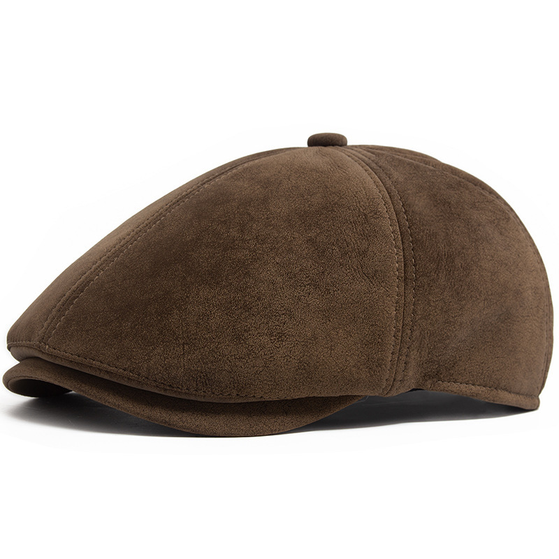 New suede newsboy cap