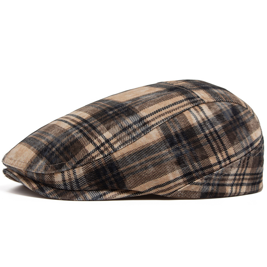 COLBY | Washed Plaid Flat Cap