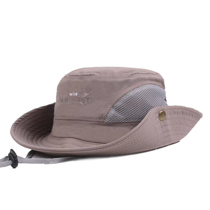 Mesh bucket hat with large brim