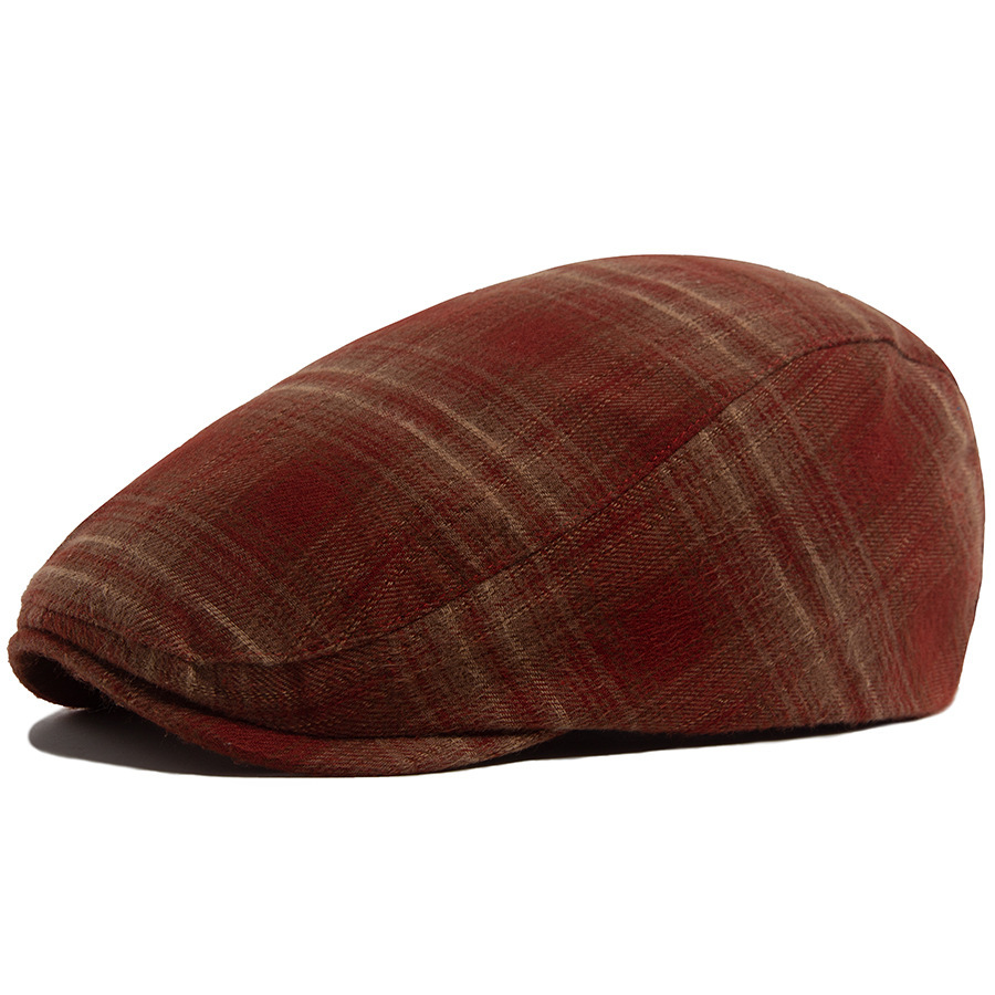 LIA | Plaid cotton velvet flat cap
