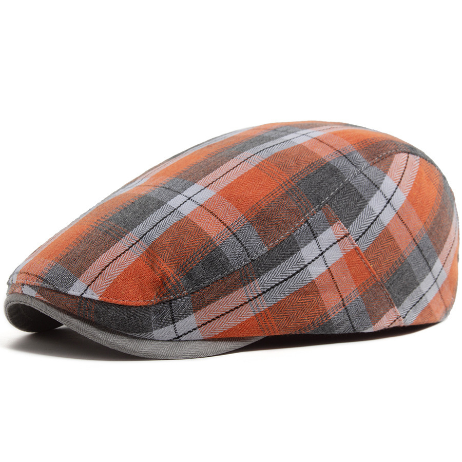 LIA | Cotton plaid patchwork flat cop hat