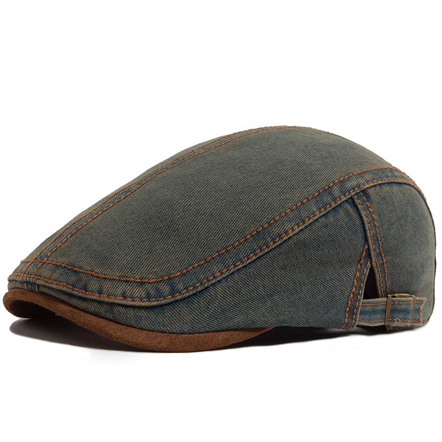 RUTH | Washed colorblock distressed flat cap