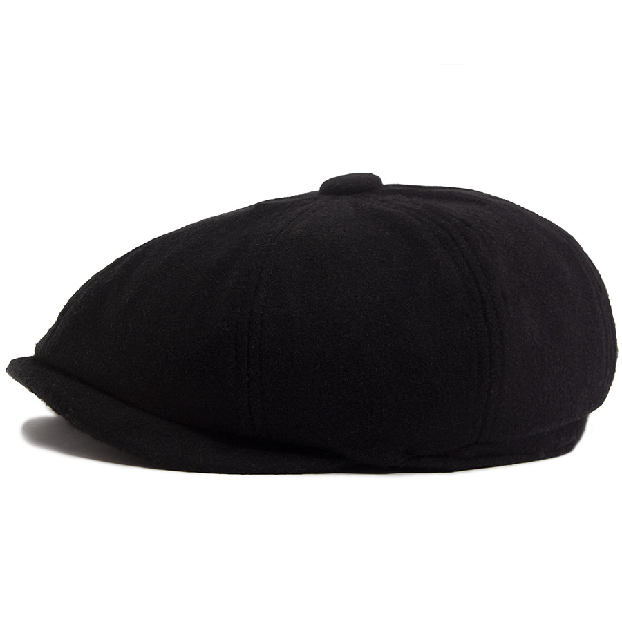 Felt octagonal newsboy cap