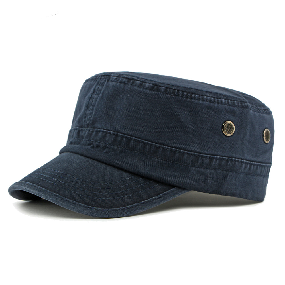 Solid color washed flat top baseball cap