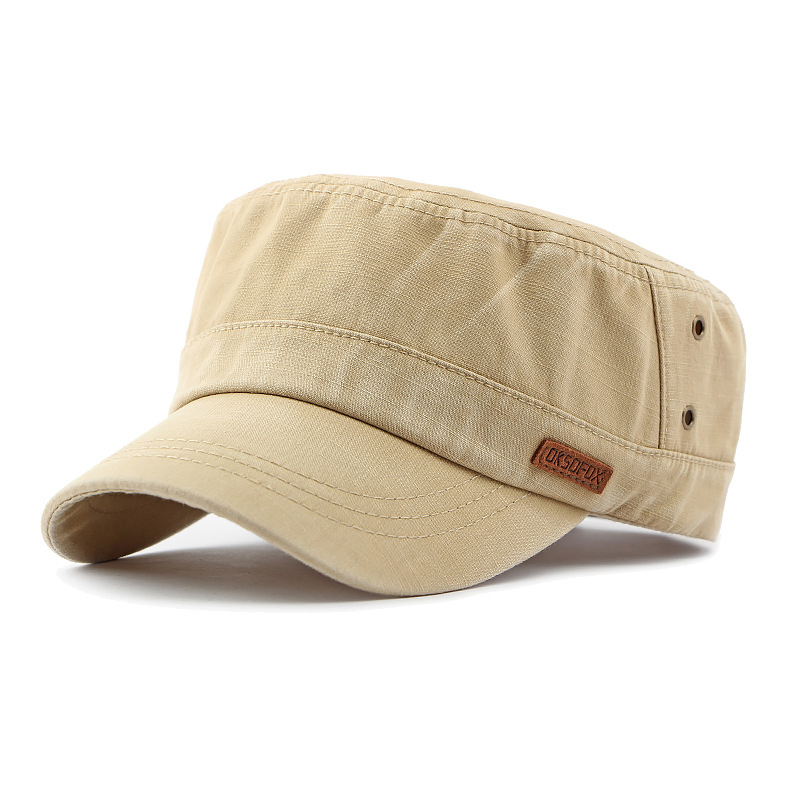 Washed denim flat top baseball cap