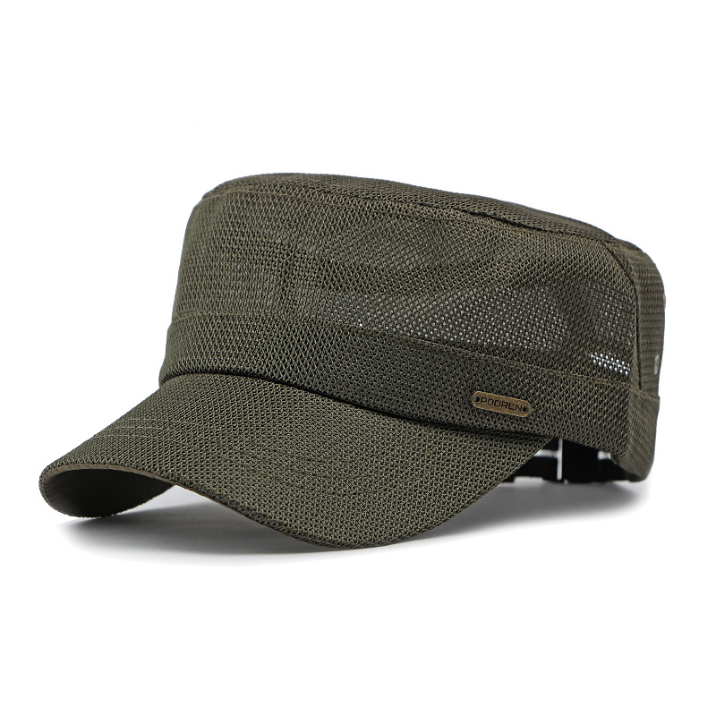 Mesh breathable flat top baseball cap