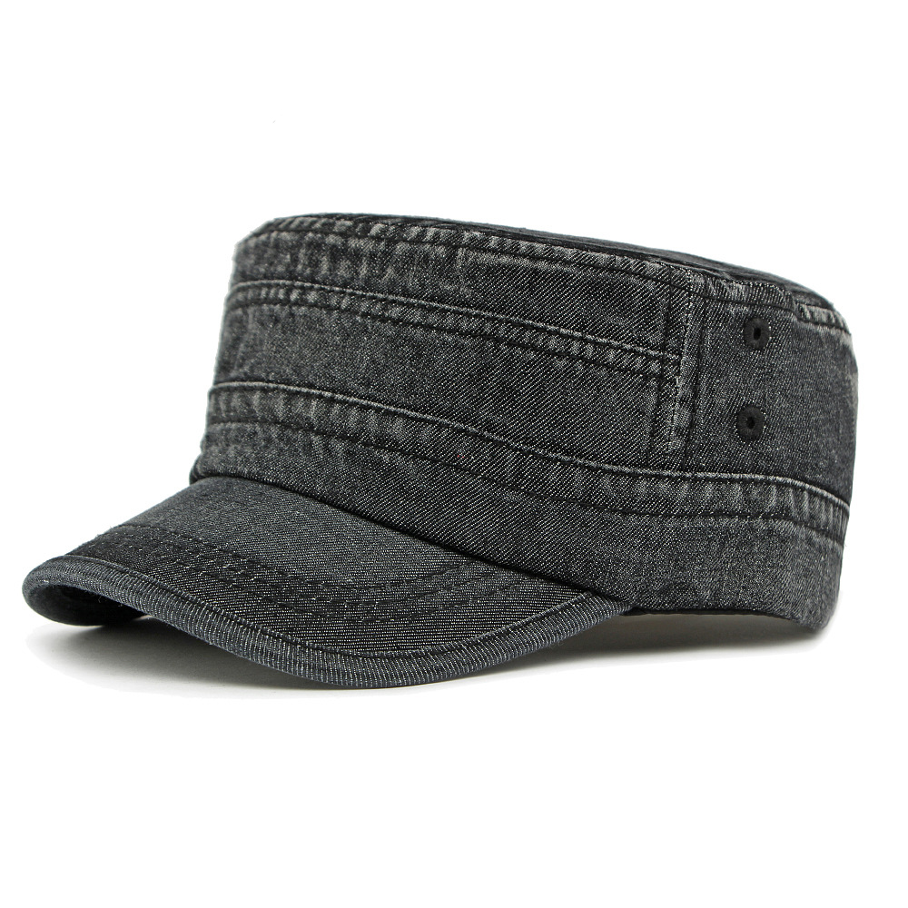 Denim flat top baseball cap