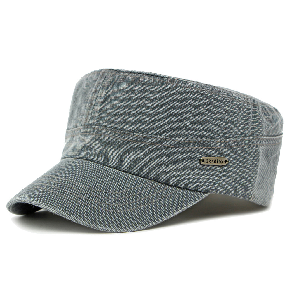 Fabric flat top baseball cap