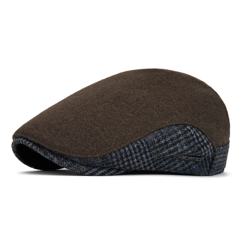 ZEB | Wool plaid patchwork flat cap