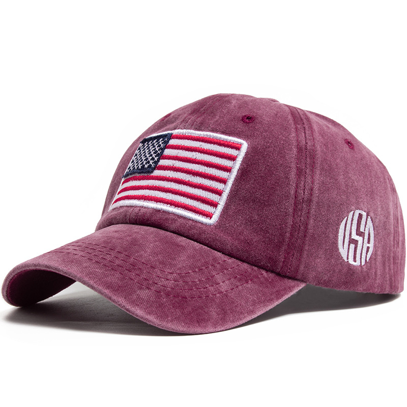 American flag embroidered baseball cap