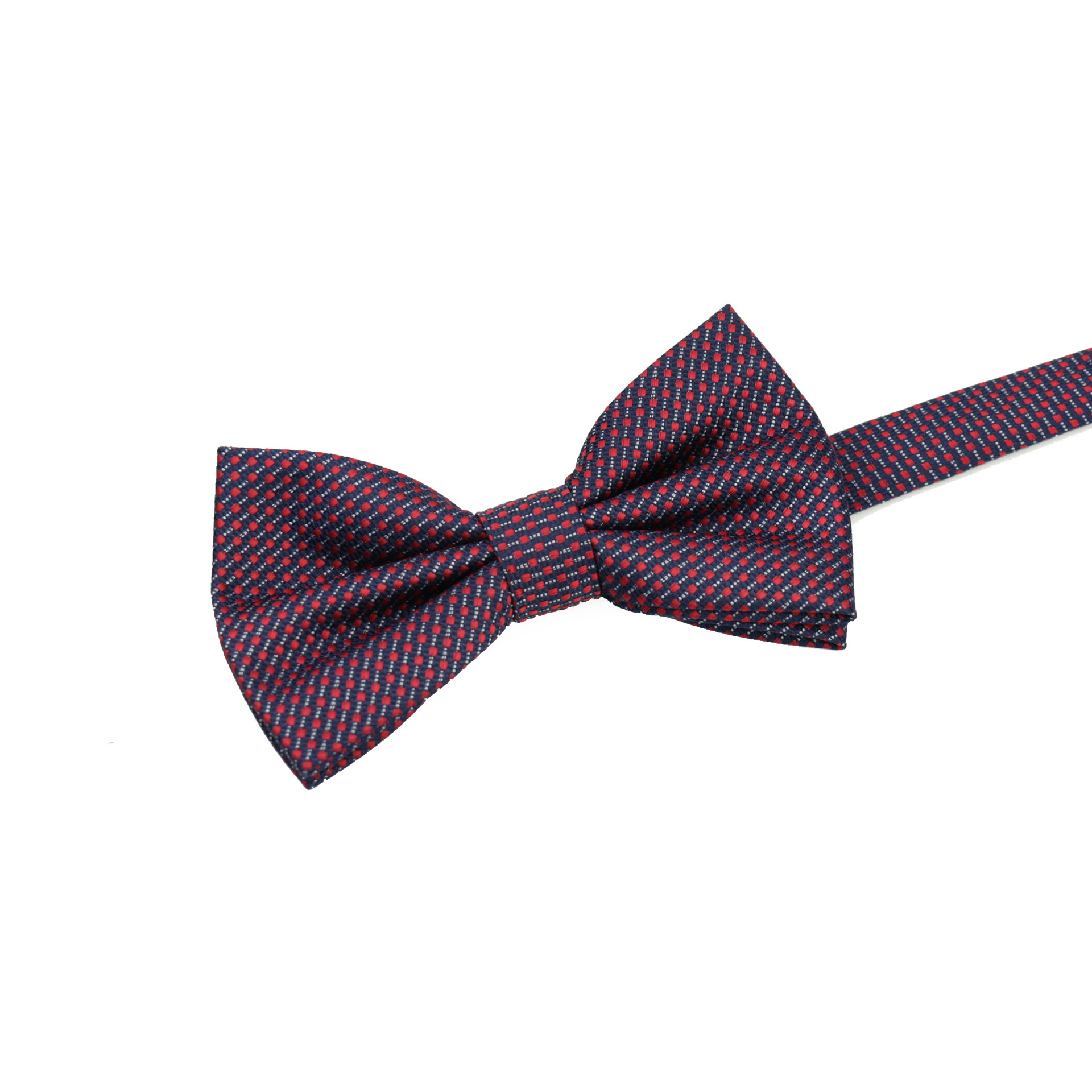Retro red and navy bow tie