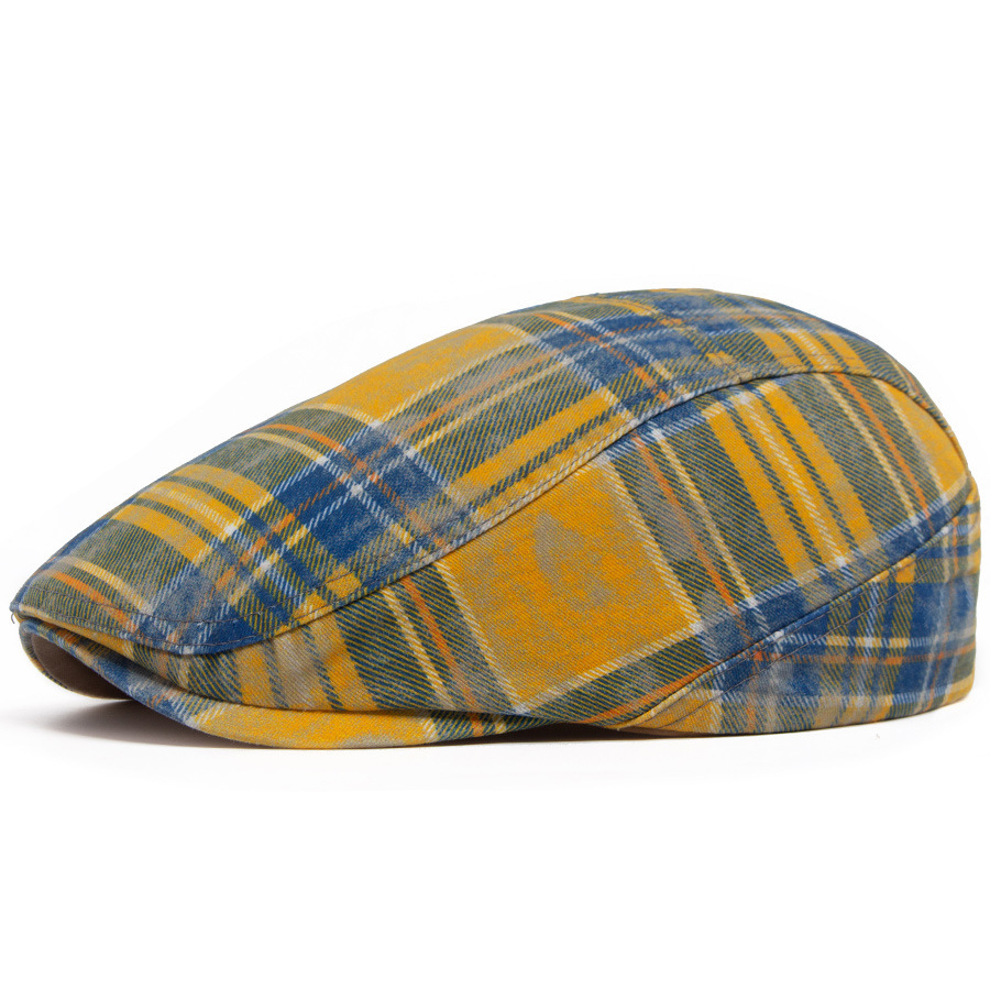 COLBY | Washed Plaid Flat Cap