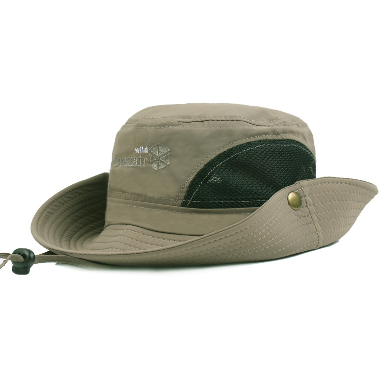 Mesh bucket hat with large brim