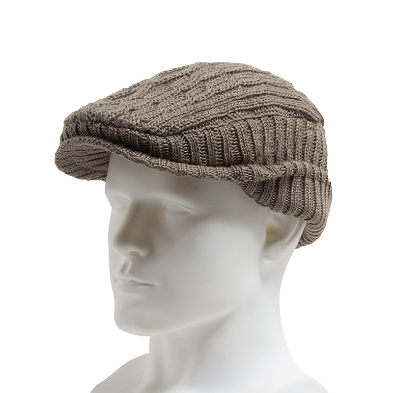 ZEB | Winter fleece-lined knitted flat cap with ear flaps
