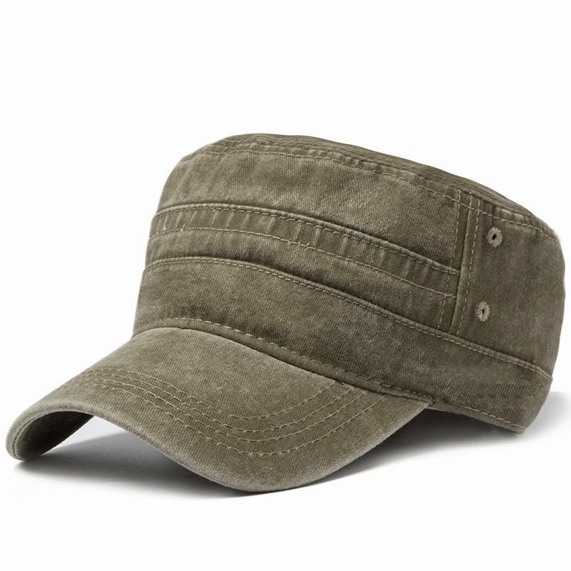 Retro solid color flat top baseball cap