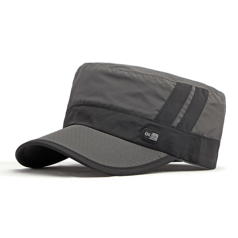 Color-blocked flat top baseball cap