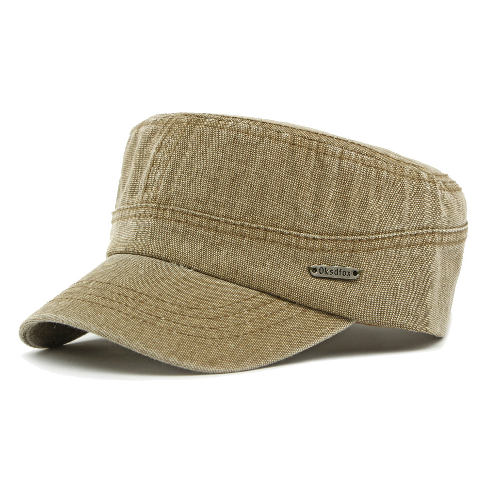 Fabric flat top baseball cap