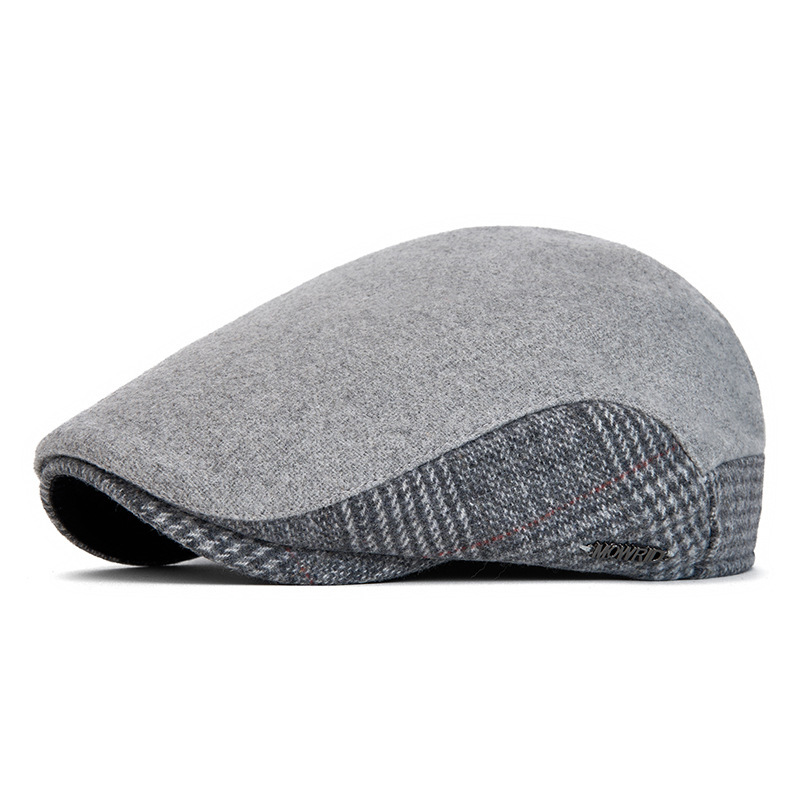 ZEB | Wool plaid patchwork flat cap