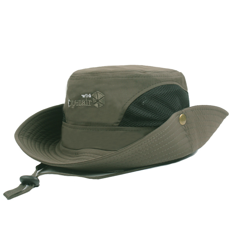 Mesh bucket hat with large brim