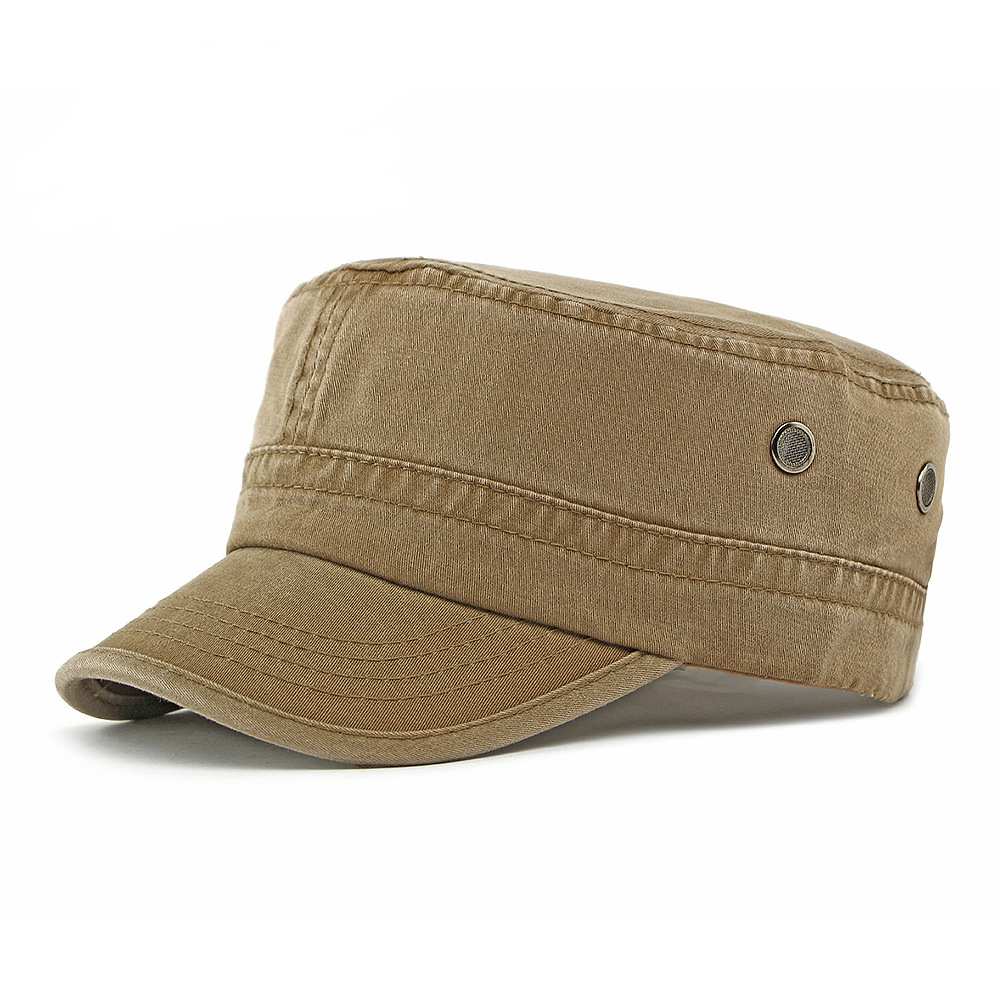 Solid color washed flat top baseball cap