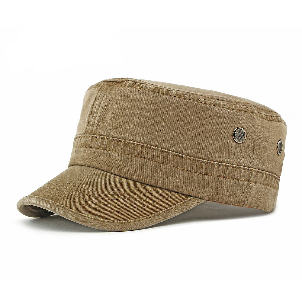 Solid color washed flat top baseball cap