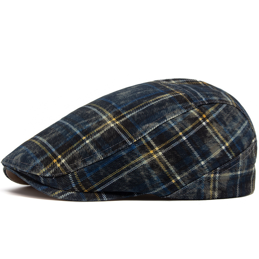 COLBY | Washed Plaid Flat Cap