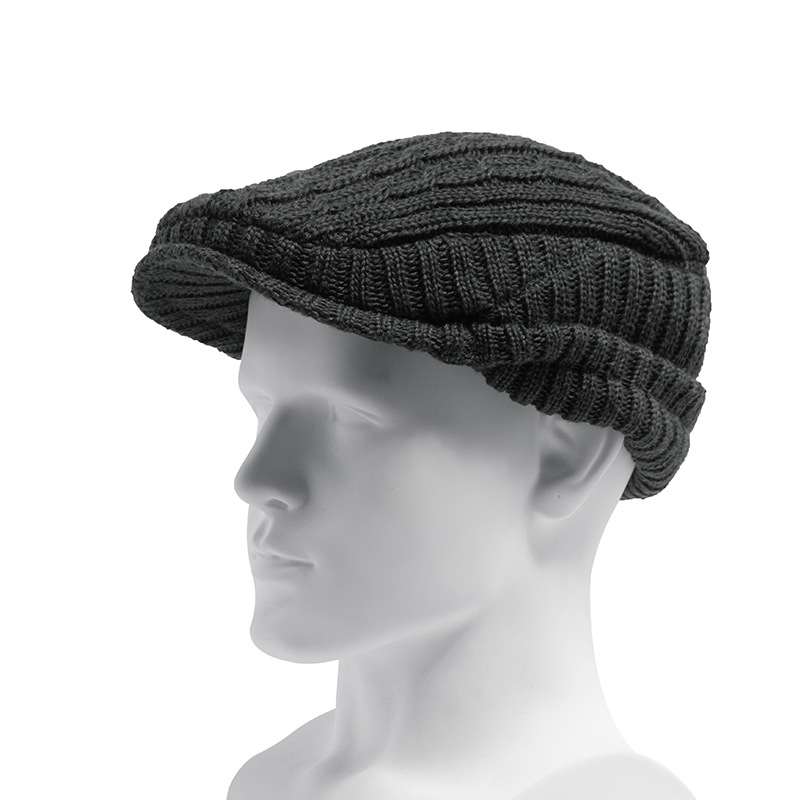 ZEB | Winter fleece-lined knitted flat cap with ear flaps