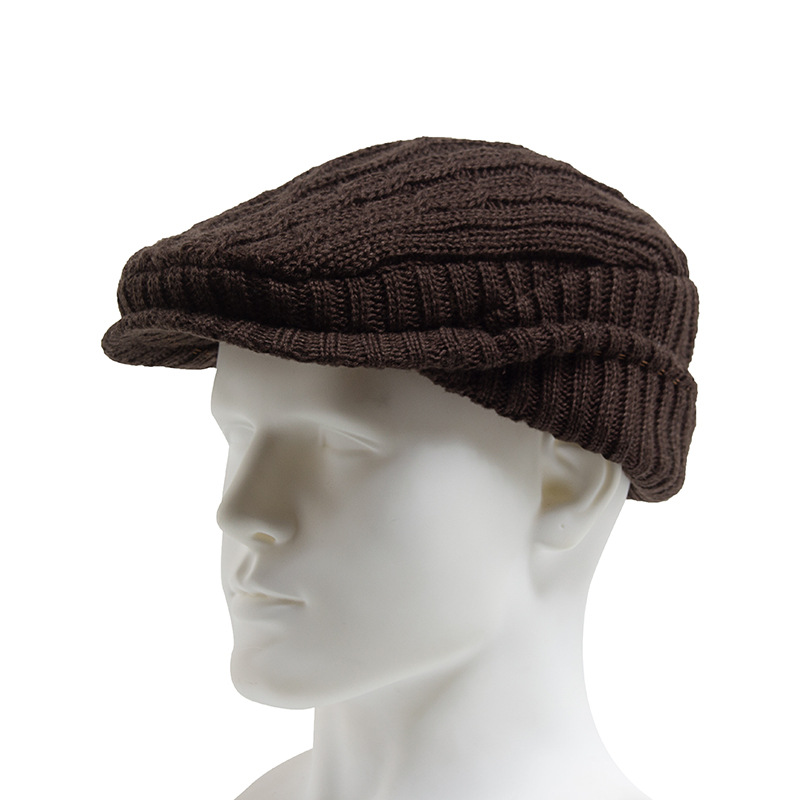 ZEB | Winter fleece-lined knitted flat cap with ear flaps