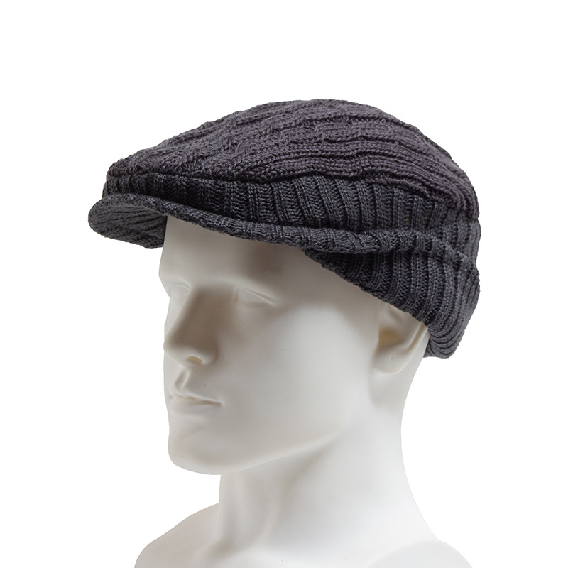 ZEB | Winter fleece-lined knitted flat cap with ear flaps