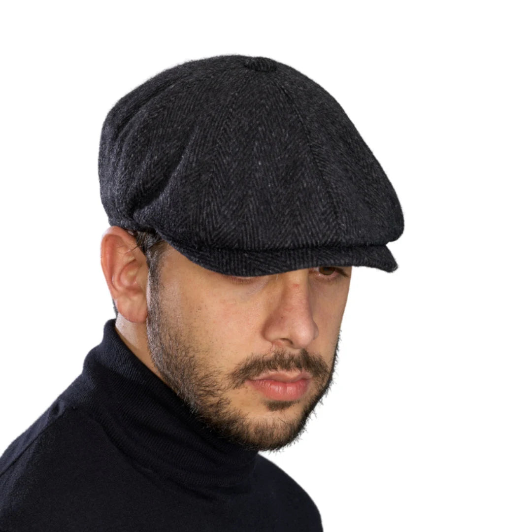 Wool Vintage Herringbone Newsboy Caps Men
