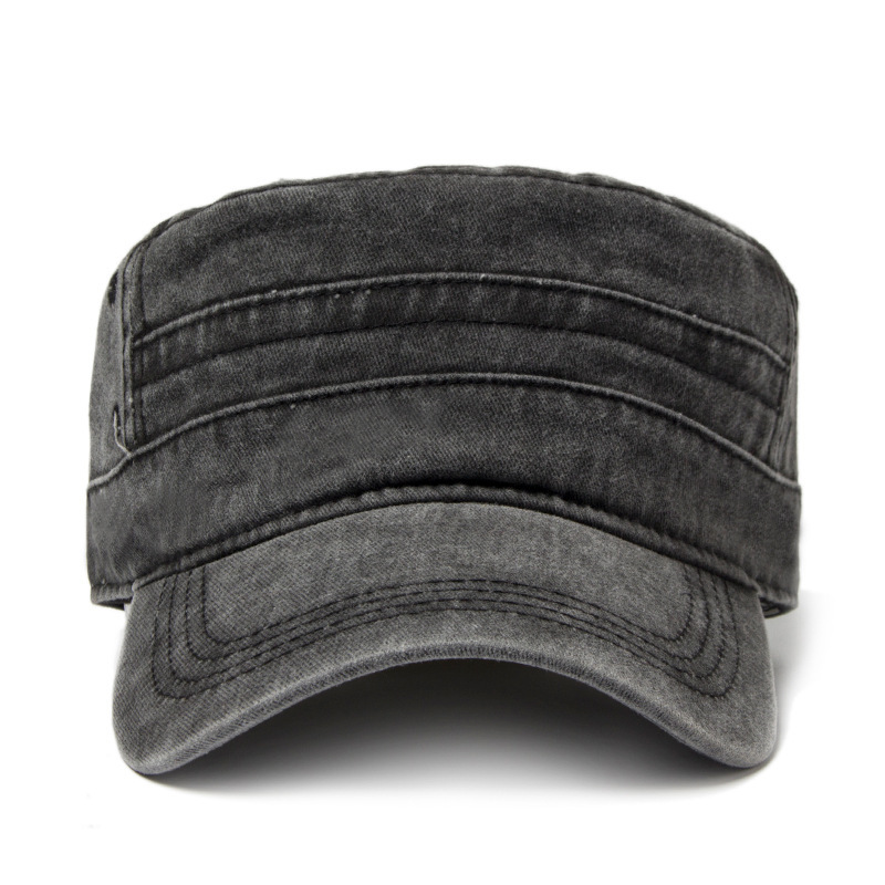 Retro solid color flat top baseball cap