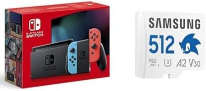 Nintendo Console Switch avec Joy-Con bleu néon et rouge néon