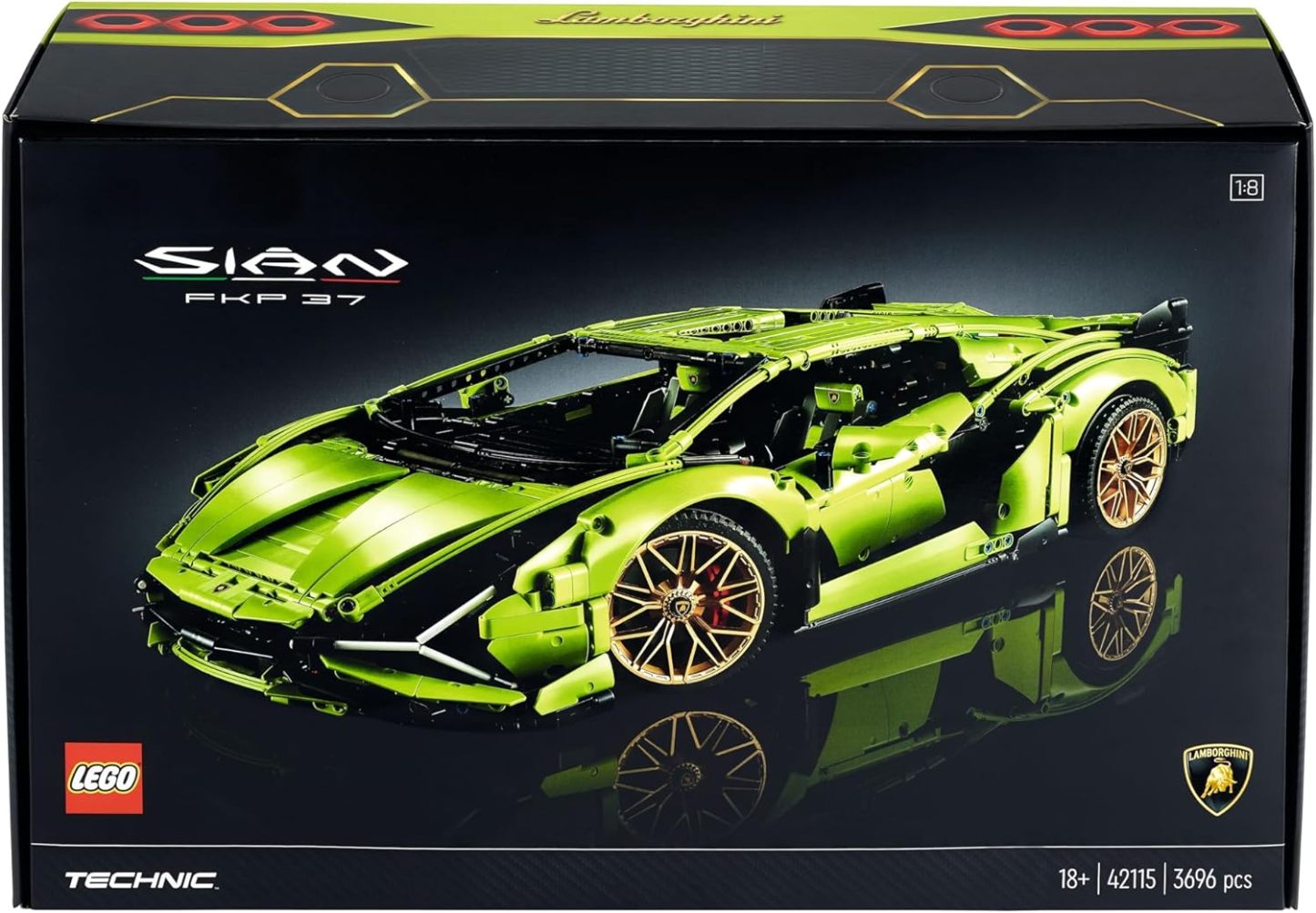LEGO 42115 Technic Lamborghini Sián FKP 37, Maquette de Voiture à Construire, Modèle Réduit, Construction Pour Adultes, Idée Cadeau Hommes et Femmes
