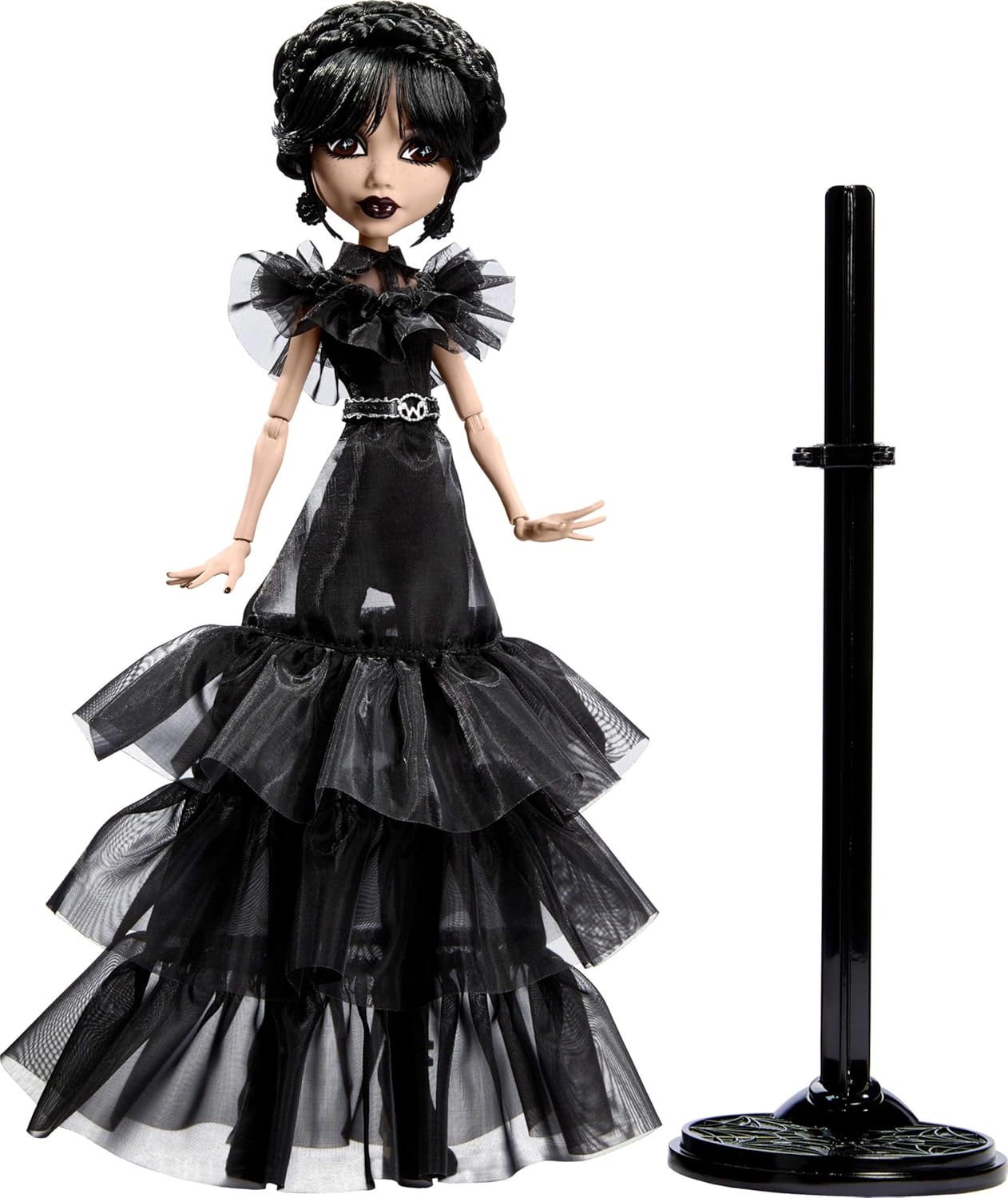 Monster High Mercredi Addams dans une poupée de collection en robe gothique noire inspirée de la scène de danse, accessoires de qualité et support de poupée, HXJ03