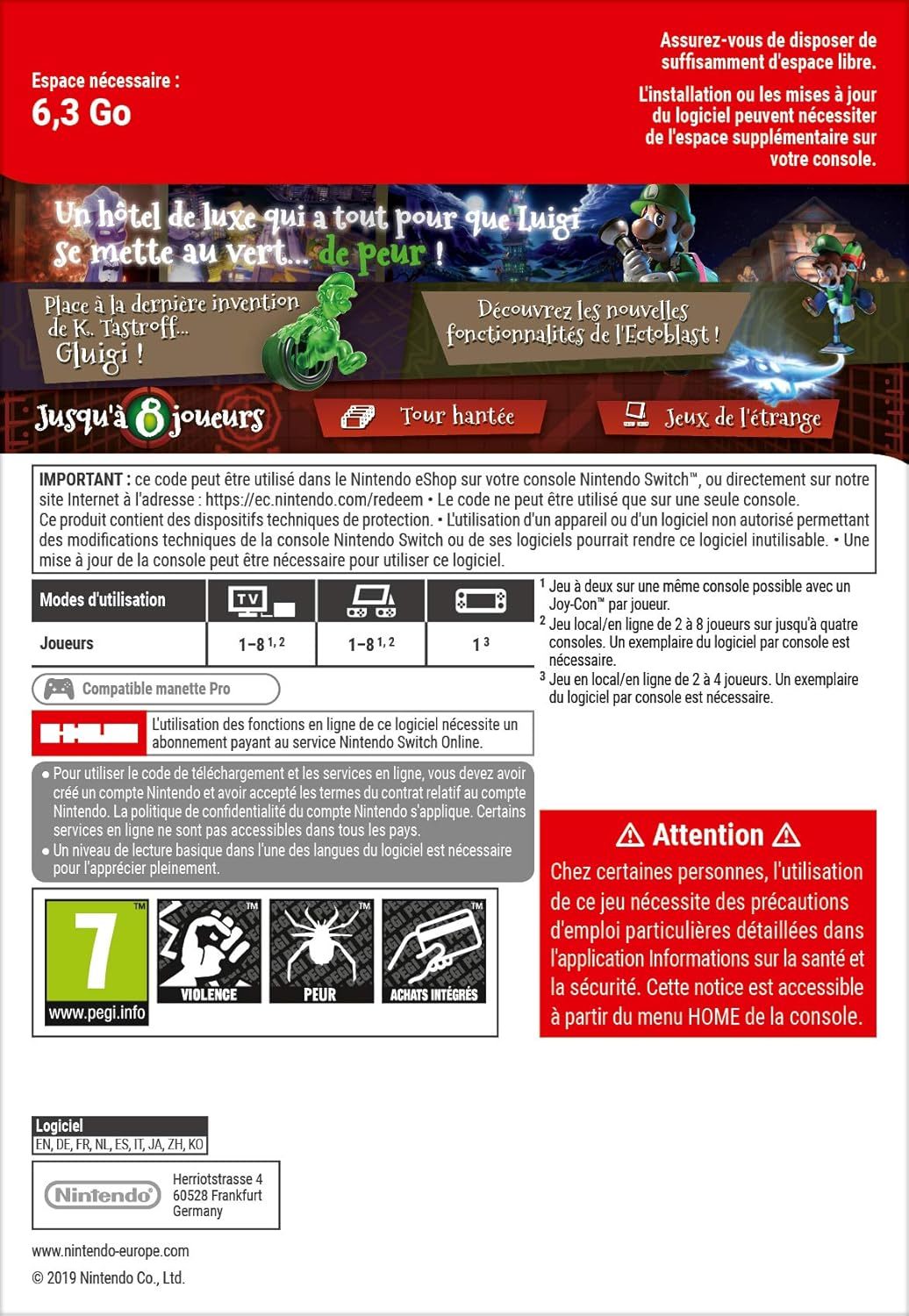 Nintendo SW Switch LUIGI'S MANSION 3 - SWITCH