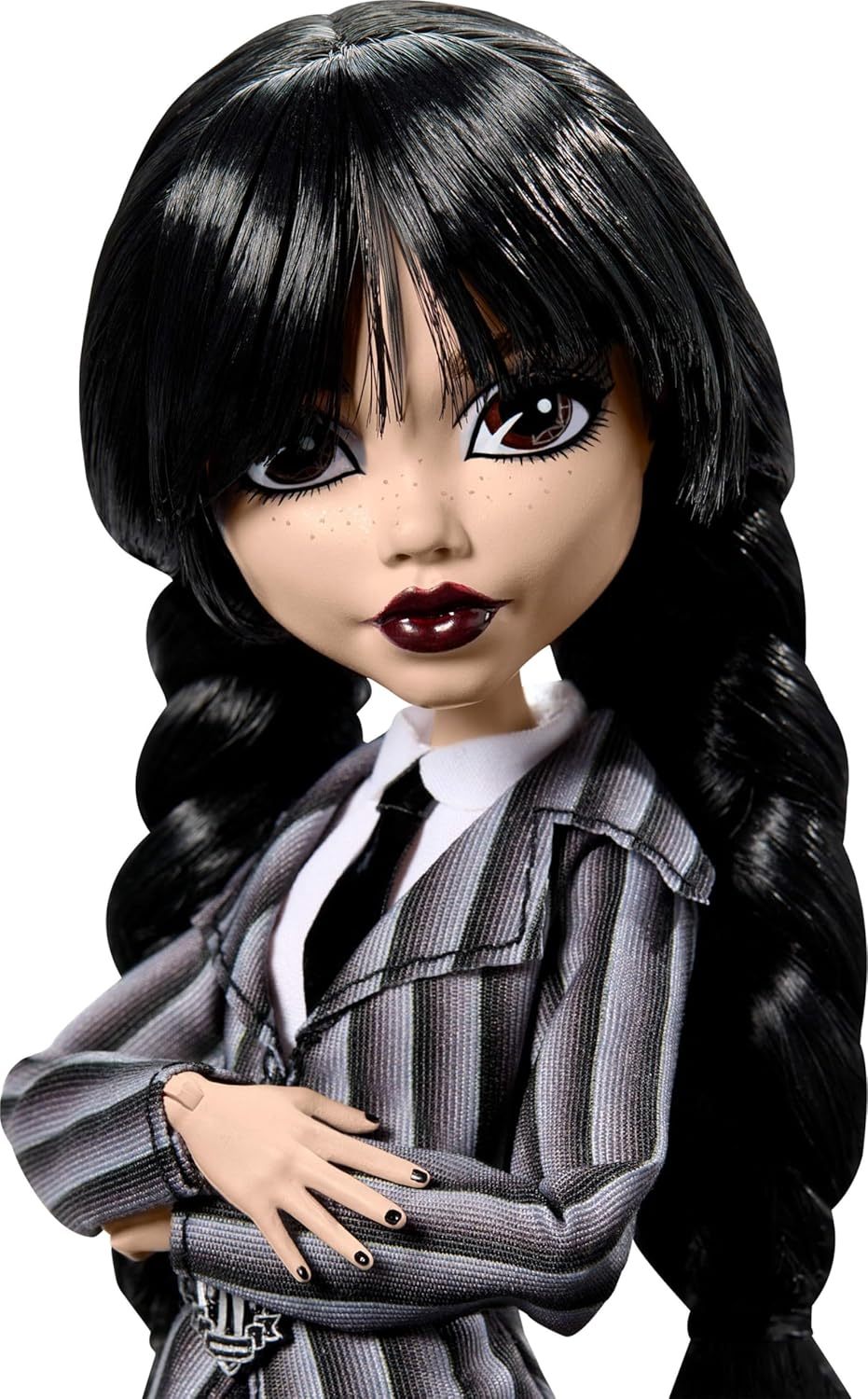 Monster High Wednesday Addams Uniform Doll to Collect in Nevermore Academy Uniform with The Thing and A Backpack, Doll Stand, HXJ04