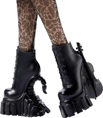 Monster High Wednesday Addams Uniform Doll to Collect in Nevermore Academy Uniform with The Thing and A Backpack, Doll Stand, HXJ04