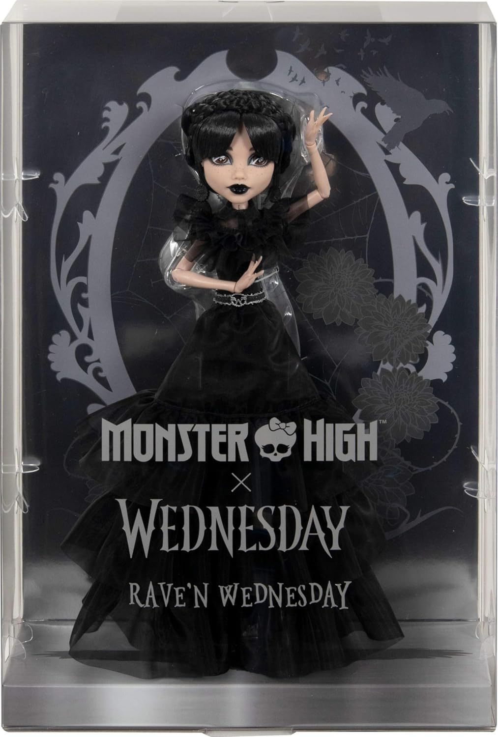 Monster High Mercredi Addams dans une poupée de collection en robe gothique noire inspirée de la scène de danse, accessoires de qualité et support de poupée, HXJ03