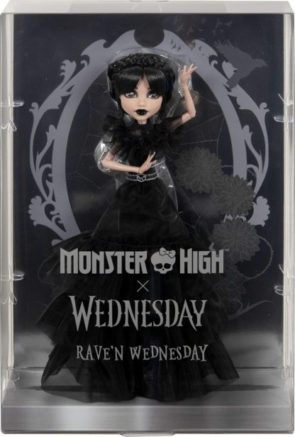 Monster High Mercredi Addams dans une poupée de collection en robe gothique noire inspirée de la scène de danse, accessoires de qualité et support de poupée, HXJ03