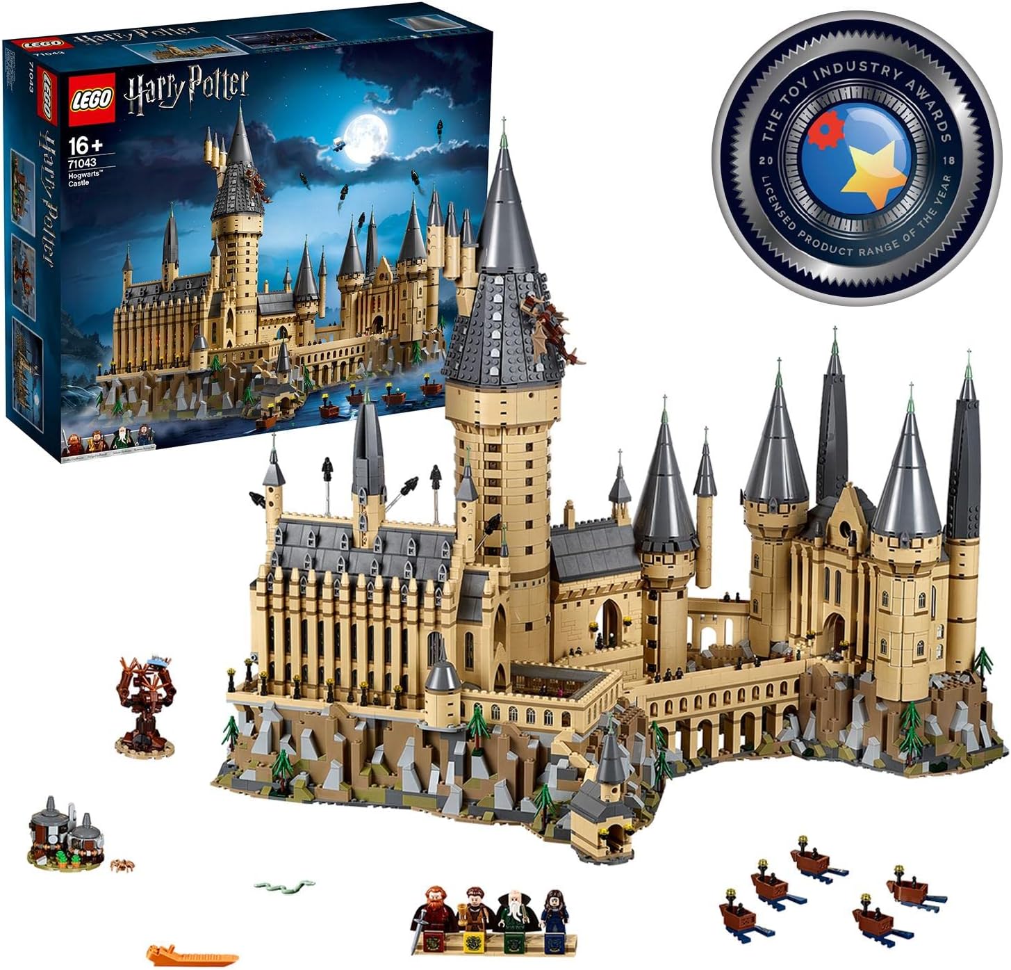 LEGO 71043 Harry Potter Le château de Poudlard, Jouet, avec Saule Cogneur, la Chambre des Secrets, et Cabane de Hagrid, Inclut 27 Figurines, Dès 16 Ans