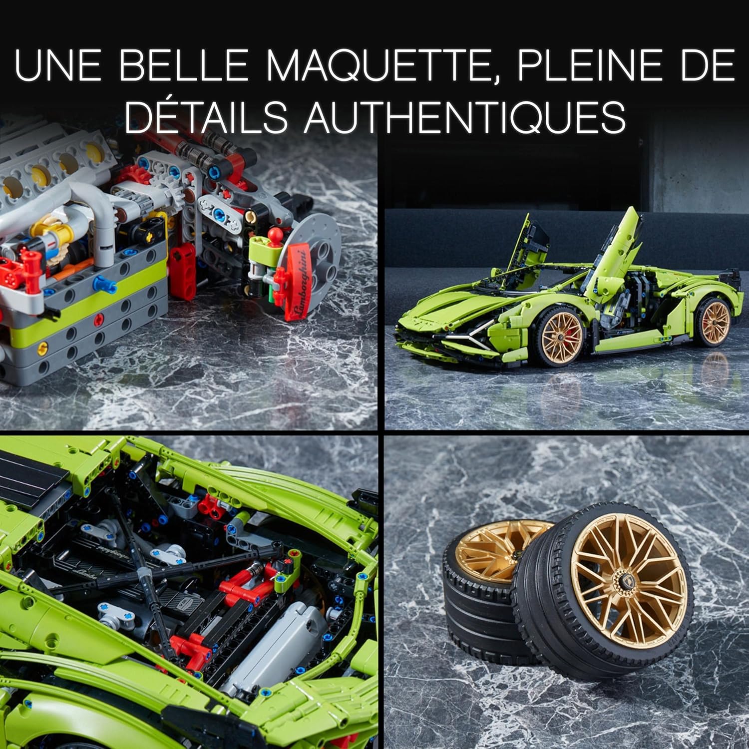 LEGO 42115 Technic Lamborghini Sián FKP 37, Maquette de Voiture à Construire, Modèle Réduit, Construction Pour Adultes, Idée Cadeau Hommes et Femmes
