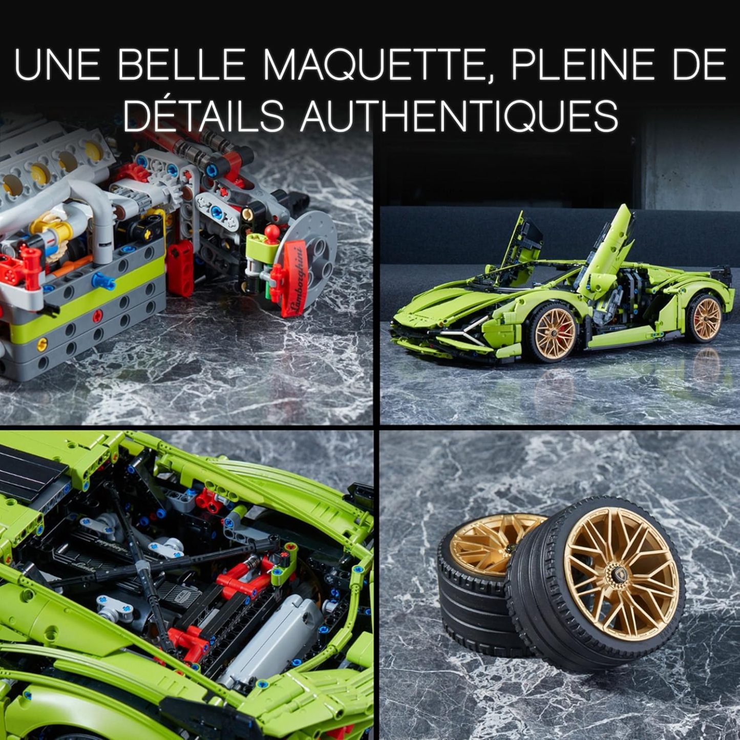 LEGO 42115 Technic Lamborghini Sián FKP 37, Maquette de Voiture à Construire, Modèle Réduit, Construction Pour Adultes, Idée Cadeau Hommes et Femmes