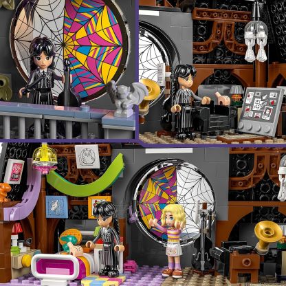 LEGO Wednesday The Room of Wednesday and Enid - Nevermore Collector's Gift Personalised - 4 Mini Dolls - Rich in Mystery and Adventure Set for Kids 10 Years and Up 76781