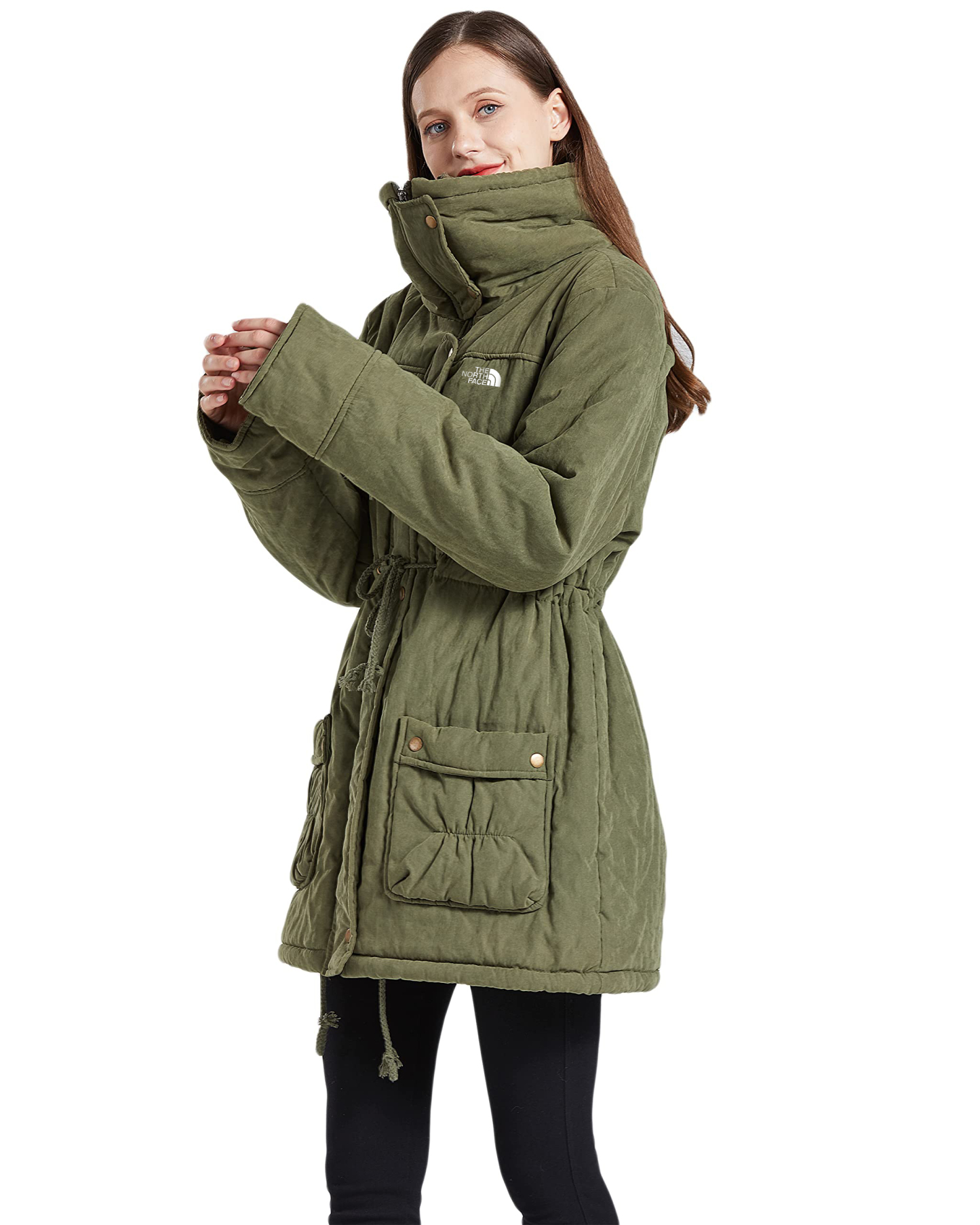 Manteau d'hiver mi-long épais et chaud doublé en fausse laine d'agneau pour femme