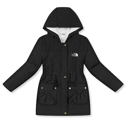 Manteau d'hiver mi-long épais et chaud doublé en fausse laine d'agneau pour femme