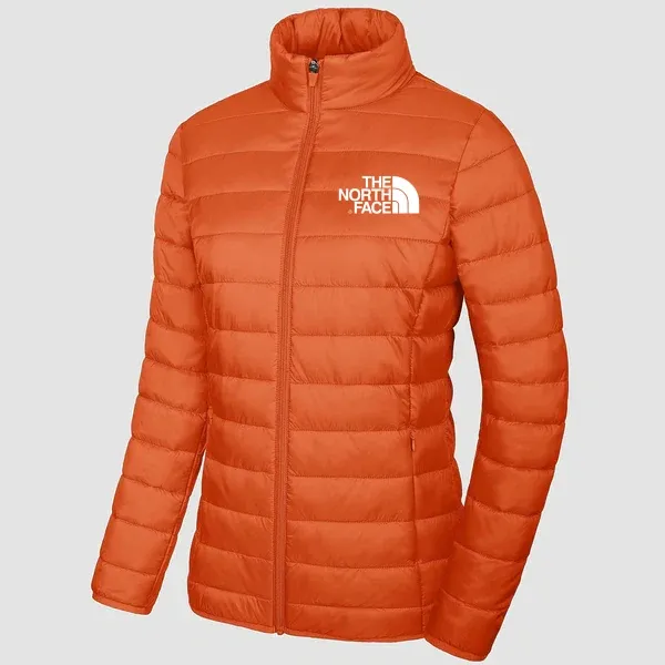 TNF®-Women's Lightweight Puffer Jacket Stand Collar Full Zip Quilted Lined Winter Coat